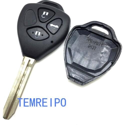 20pcs/lot Corolla key for Toyota remote key shell with Toy43 blade Yaris Carina Avensis Entry Key Fob with uncut blade