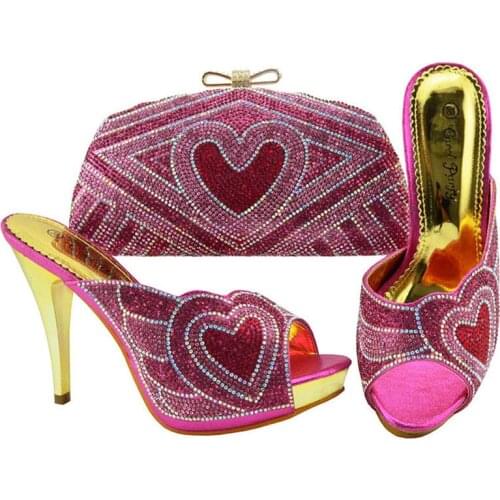 2020 Comfortable Heels Italian Mature silver Shoes And Bag To Match Set African Shoes And Bag Set For Wedding Dress