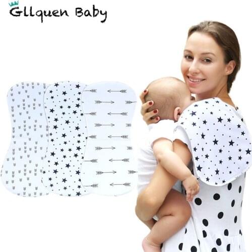 3 Pack Baby Burp Cloths 100% Organic Cotton Burp Clothes with Fleece Soft & Absorbent Newborns & Infants Burping Cloths