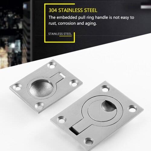 304 Stainless Steel Concealed Handle Pull Ring Boat Deck Cover Hatch Cabinet Drawer Lifting Pull Ring Door Handles Accessories