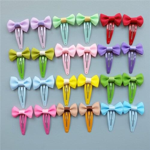 6/10Pcs/Set Colorful Barrettes For Baby Girls Boutique Hair Clip Bows Ribbon Hairpins Hairgrip Children Cute Hair Accessories
