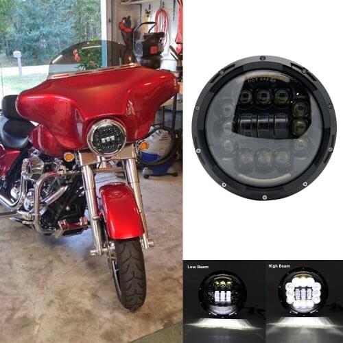 7" 68W Motorcycle DRL Headlight With H4 High Low Beam For BMW Softail Cafe Harley Motorcycle / Wrangler Jk TJ LED Headlamp