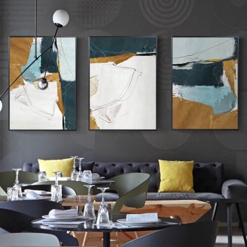 Abstract Mulit Colors Marble Wall Art Canvas Painting Posters and Prints Gallery Picture for Living Room Interior Home Decor