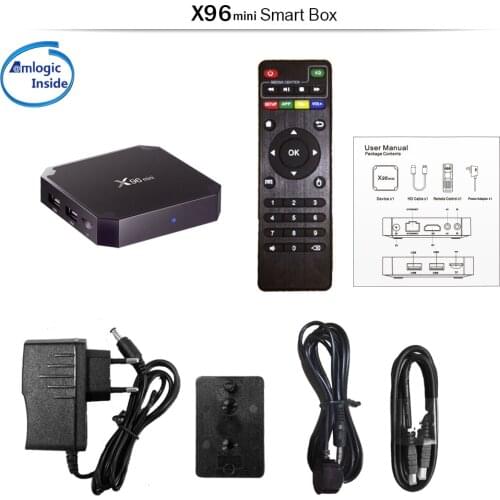 Android 9.0 X96 mini Smart TV BOX 1GB/2GB RAM Amlogic S905W 2.4G WiFi X96mini fast shipping Set top TV box only No app included