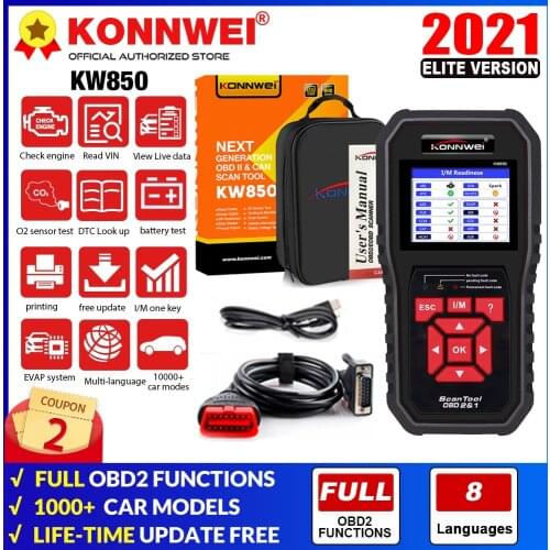 KONNWEI KW850 OBD2 Car Diagnostic Scanner Tools OBDII Auto Diagnostic Tool Check Engine Automotive OBD Car Scanner Code Reader