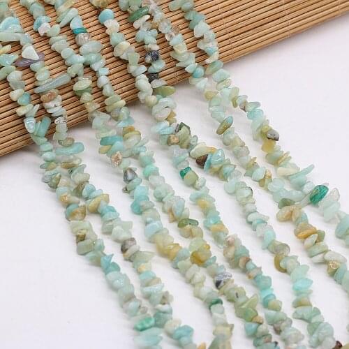 Length 40cm Natural Amazonite Unshaped Crushed Stone Beads For Women Men Gift DIY Bracelet Necklace Jewelry Making 3x5-4x6mm