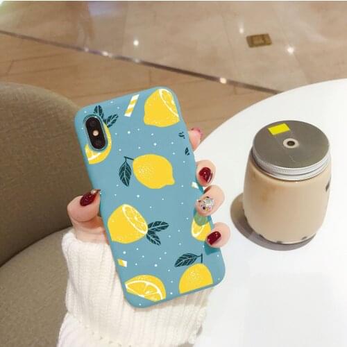 JAMULAR Cartoon Fruit Lemon Phone Case For iPhone XR 11 Pro XS MAX X 7 8 6 SE 2020 Plus Soft Matte Candy Color Back Cover Shell