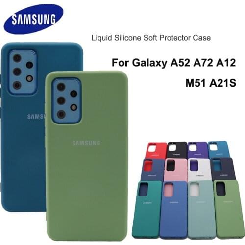 For Samsung Galaxy A52 Case For Samsung A52 A72 A12 M51 A21S Cover Liquid Silicone Soft Protector Case For Samsung Galaxy A52