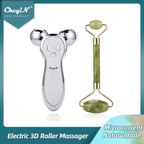 CkeyiN 3D Roller Massager Jade Roller 360 Rotate Thin Face Full Body Shape Facial Lifting Wrinkle Remover Massage Relaxation 48