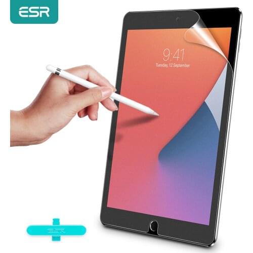 ESR 1PC Writtable Screen Protector for 2020 iPad 8th/Air 4/iPad Pro 12.9 11 10.5 9.7 Inch Mini 5/4 iPad 7 6 iPad Air 3/2/1 Film