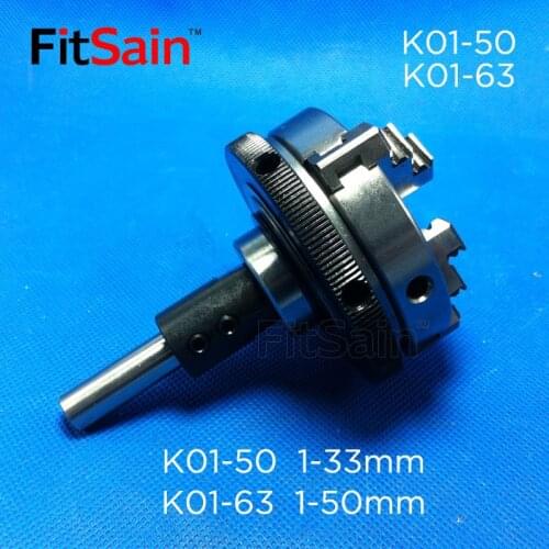 FitSain-chuck shank diameter 8mm/10mm three-jaw self-centering hand tight K01-50 3-jaw Three-jaw lathe chuck