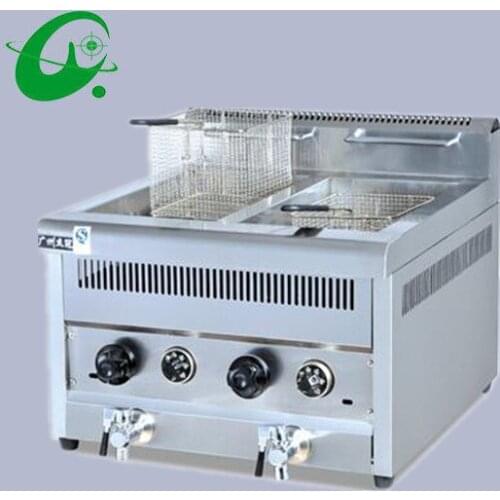 Stainless Steel Counter Top Electric 2-Tank Fryer (2-Basket) 28L Counter top Deep Fryer Gas cylinder blast furnace