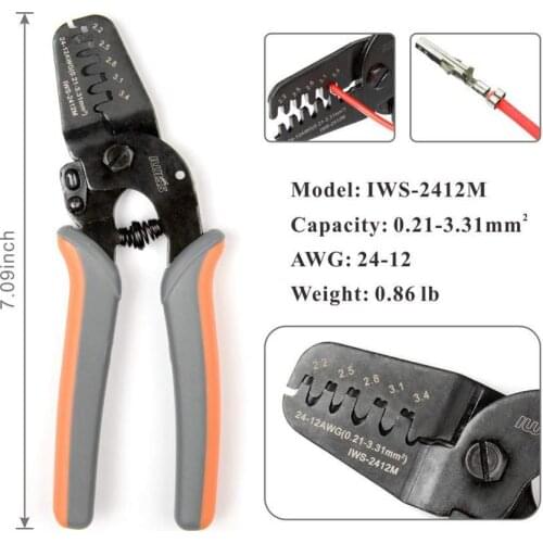 IWS-2412M/IWS-2820M Crimping Tools for JAM Molex Tyco JST Terminal and Connector Multi-function wire Stripper Cable Cutter plier