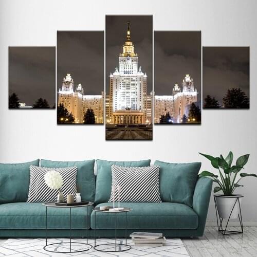 Canvas Painting Moscow State University 5 Pieces Wall Art Painting Modular Wallpapers Poster Print for living room Home Decor