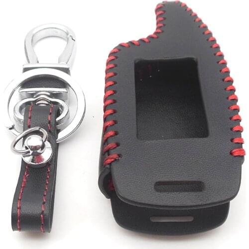 For Scher Khan Magicar 5/6 Leather Case For Scher-khan Magicar M5 M6 LCD Alarm Remote Keychain Cover Protector hand sewn