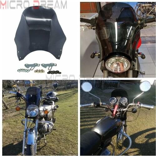 Street Bike ABS Windshield Windscreen Universal Motorcycle Headlight Fairing Instrument Visor Wind Deflector For Kawasaki Suzuki