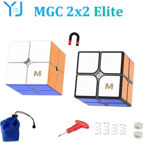 NEW YJ MGC2 Elite 2x2x2 Magnetic Cube YongJun Professional 2x2 Speed Cube MGC 2x2 Magnetic Stickers Puzzle Kids Toys Gift