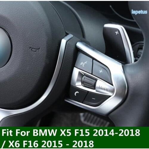 Lapetus Matte / Carbon Fiber Interior Parts For BMW X5 F15 2014 - 2018 / X6 F16 2015 - 2018 M-Sport Steering Wheel Cover Trim