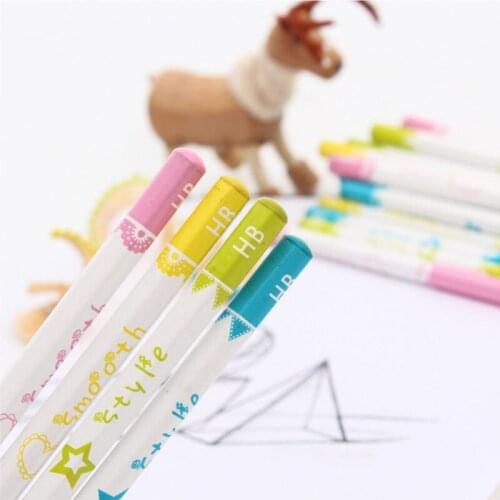 12PCS colour cute Pencils set for school Supplies Eco Friendly Natural Wood Pencil HB Standard Pencil Drawing Office Stationery