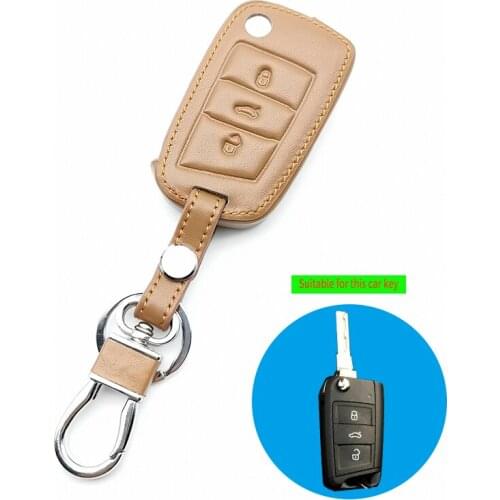 New Leather Case Cover For Volkswagen Golf Polo Tiguan 7 for Skoda Octavia Ateca Karoq for SEAT Leon Ibiza 2015 2016 2017 2018