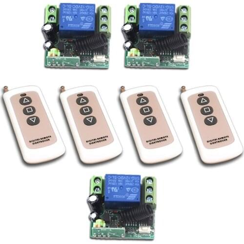 New Style DC12V Mini Wireless Remote Control Switch 4pcs Transmitter with 315/433MHz Remote Control 3pcs Receiver Safe