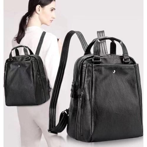 New ladies backpack high quality teen high quality leather backpack suitable for teenage girls female school shoulder bag