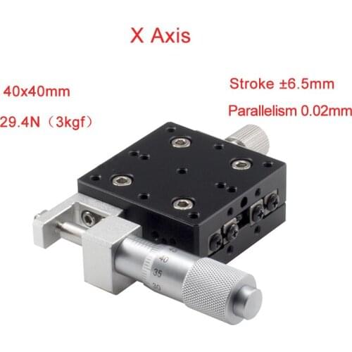 X Axis 40x40mm Precision Manual Linear Stages Cnc Guide Rail Sliding Table PLX40-L/C/R Linear Rail