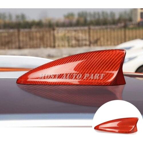 Real Carbon Fiber Exterior Car Roof Shark Fin Antenna Cover Trim For Chevrolet Camaro 2016-2021 Red/Black