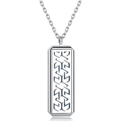 Rectangular Creativity Perfume Locket Pendant Necklace Stainless Steel Magnetic Charm Aromatherapy Essential Oil Diffuser Gift