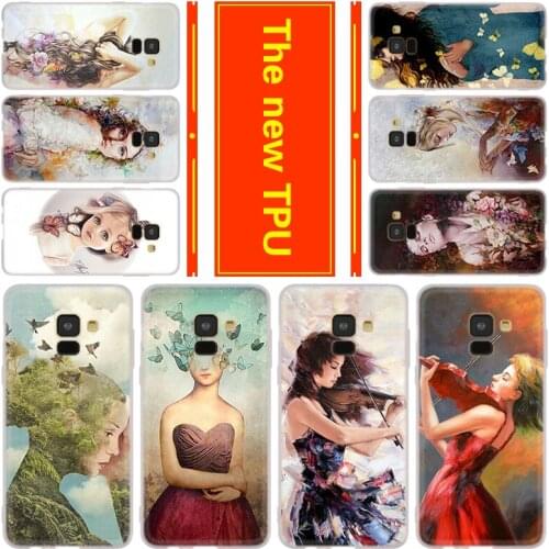 Luxury For Samsung Case A72 A71 A70 A52 A51 A50S A50 A42 A32 A21S A20S A20 A30 A12 5G A8 A7 A6 Plus Cover Gentle girl