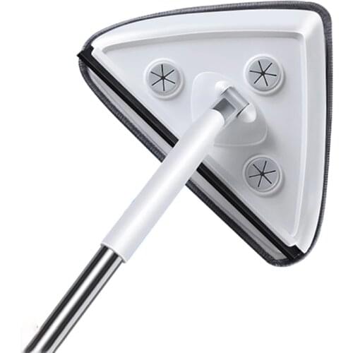 JOYBOS Glass Cleaning Mop Double-sided Telescopic Rod Window Cleaner Squeegee Wiper Long Handle Rotating Head Brush Tool