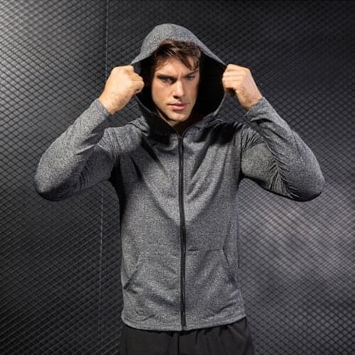 Activewear For Mens Autumn And Winter Sports Jacket Fitness Running Training Long-Sleeved Zipper Hoodie Quick-Drying Apparel