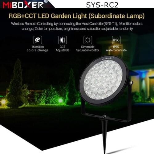 Miboxer SYS-RC2 15W RGB+CCT LED Garden Light DC24V IP65 Waterproof Subordinate Lamp Inserted Grass Lamp Spotlight APP WiFi Contr