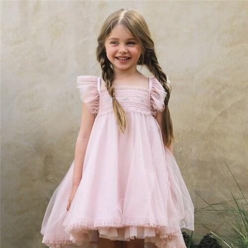 Girls Sleeveless Ballet Dancer Tutu Dress 1-12Yrs Girls Princess Dancing Wear Performance Dance Costumes Handmade Clothes CL326