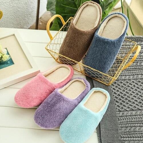 Women Indoor Slippers Warm Plush Lovers Home Slipper Anti Slip Autumn Winter Shoes Woman House Floor Soft Slient Slides
