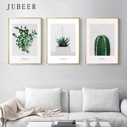 Cactus Decoration Picture Nordic Style Potted Poster and Prints Plant Leaves Canvas Wall Art Prints for Living Room Home Decor