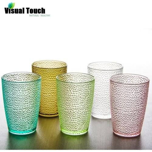 Visual Touch 4pcs Colorful Acrylic Water Stein Commercial Restaurant Home Use Glass Cups Bar Juice Cup