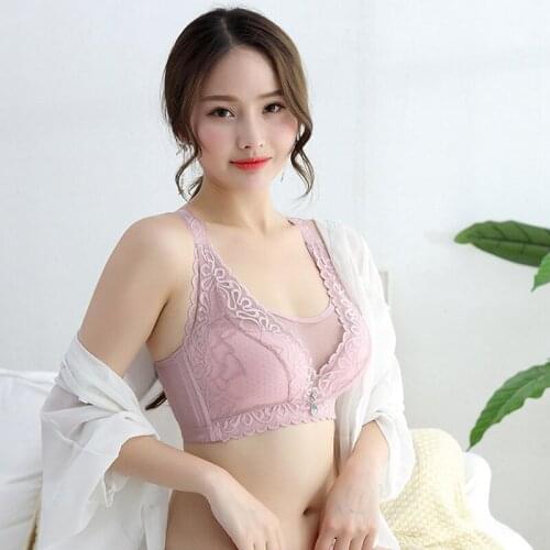 Womens Sexy Lace Padded Bra Comfortable Full Cup Underwear Large Size C D E F Seamless Spring Summer Thin Push Up Brassiere