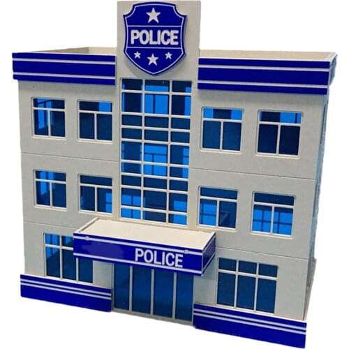 1:87 12 X 7 X 11cm HO Scale Sand Table Decoration DIY Assembly Model Structure Police Statoin Ho Scale Miniatures Landscape