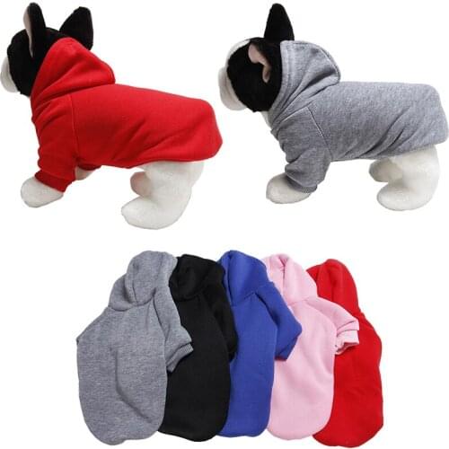 1PC Pet Hoodie Solid Color Cute Puppy Pet Clothing Polyester Hoodie Dog Coat Dogs Costume Universal Pet Supplies S-XXL