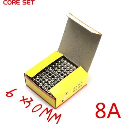 100pcs/Box 6x30MM 8A 250V Glass Tube Fuses High Quality Quick Fast Blow Glass fuse