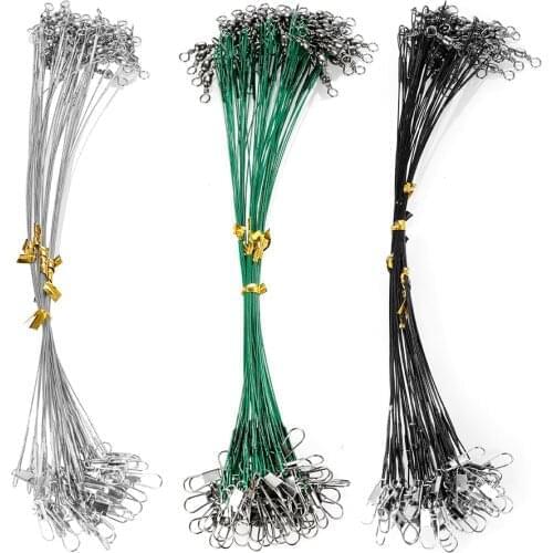 20PCS Anti Bite Steel Fishing Line Steel Wire Leader With Swivel Fishing Accessory Lead Core Leash Fishing Wire Dropshipping