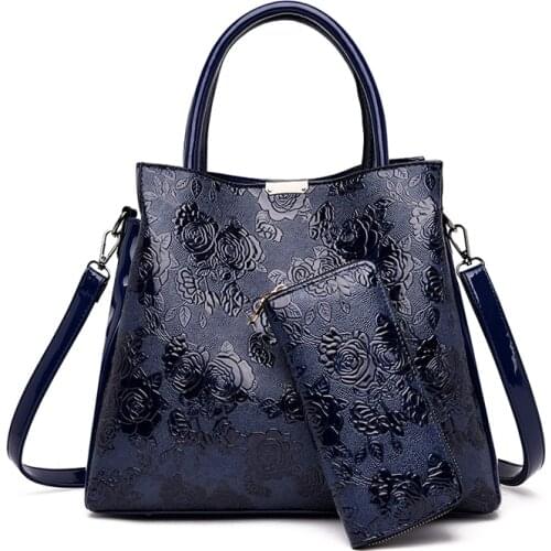 2021 New Printed Flowers Women Bag Handbag Shoulder Crossbody Bags PU Leather Big Bag Casual Designer Female