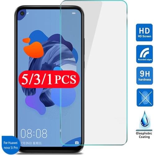 5/3/1Pcs tempered glass for huawei nova 3 3i 3e 4 4e 5 5i 5T 5Z 6 se 7 7i pro protective film phone screen protector smartphone