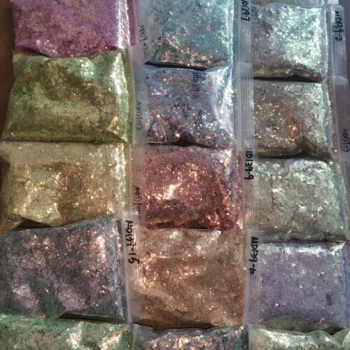 50g/Bag Iridescent-Chunky Mix-Nail Glitter Sequins Holo Laser Flakes Nail Art Galaxy Gradient Manicure Sequins#18COLORS