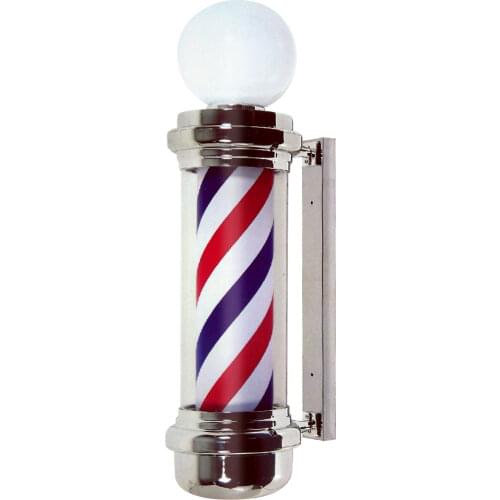 55cm Barber Shop Pole Rotating Lighting Red White Blue Stripe Rotating Light Stripes Sign Hair Wall Hanging LED Downlights