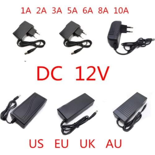 AC 100V-240V DC 12V 1A 2A 3A 5A 6A 8A 10A Power Supply Adapter 12 V Volt lighting transformer Converter For LED strip light CCTV