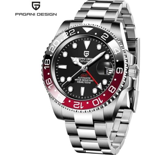 PAGANI DESIGN Automatic Mechanical GMT Watch Men Luxury Brand Ceramic Bezel Luminous Waterproof Sapphire Calendar Watches 40mm