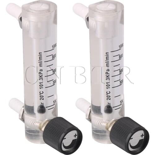 CNBTR 2pcs 100-1000ml/min LZM-6 Air Flow Meter Fits Detecting Air Oxygen