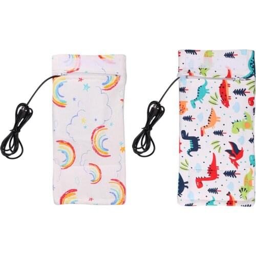 USB Travel Mug Milk Warmer Heater Feeding Bottle Portable Printed Baby Nursing Bottle Insulated Storage Bag Heater Bag